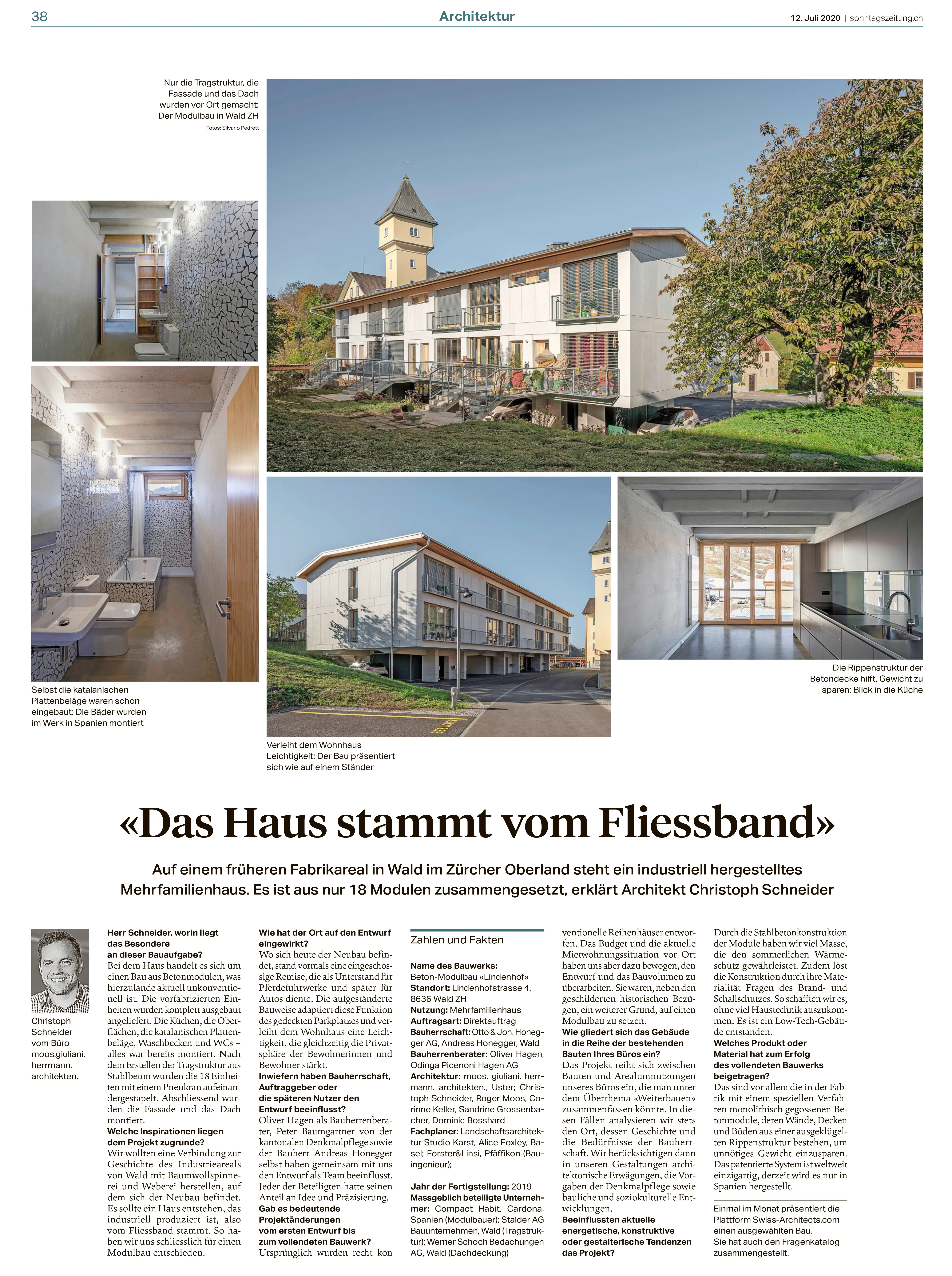 200712 Beitrag Modulbau Wald Sonntagszeitung